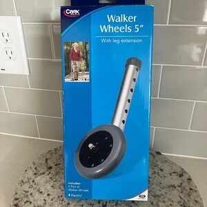 Carex Walker Wheels With Leg Extensions (2)--Size 5"